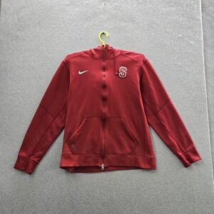Stanford Men Jacket L‎ Red Fleece THERMA-FIT Nike Zipper Long Sleeve Logo